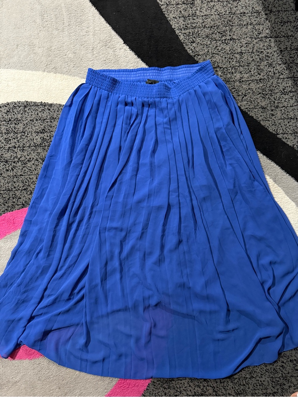 Blue Pleated Maxi Skirt - Women's